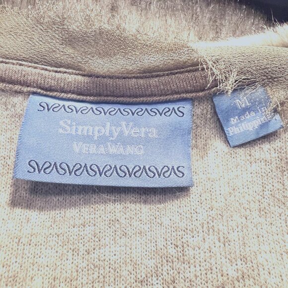 Simply Vera Vera Wang Faux Fur Vest/Shawl Women's-Tie/Front-Sheer Shoulder-Med - Picture 14 of 16